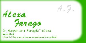 alexa farago business card